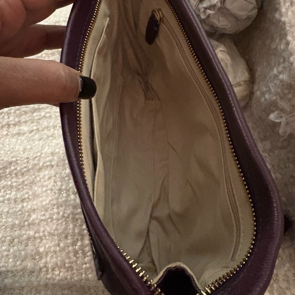Coach Dark Purple Leather Wristlet - Picture 4 of 4
